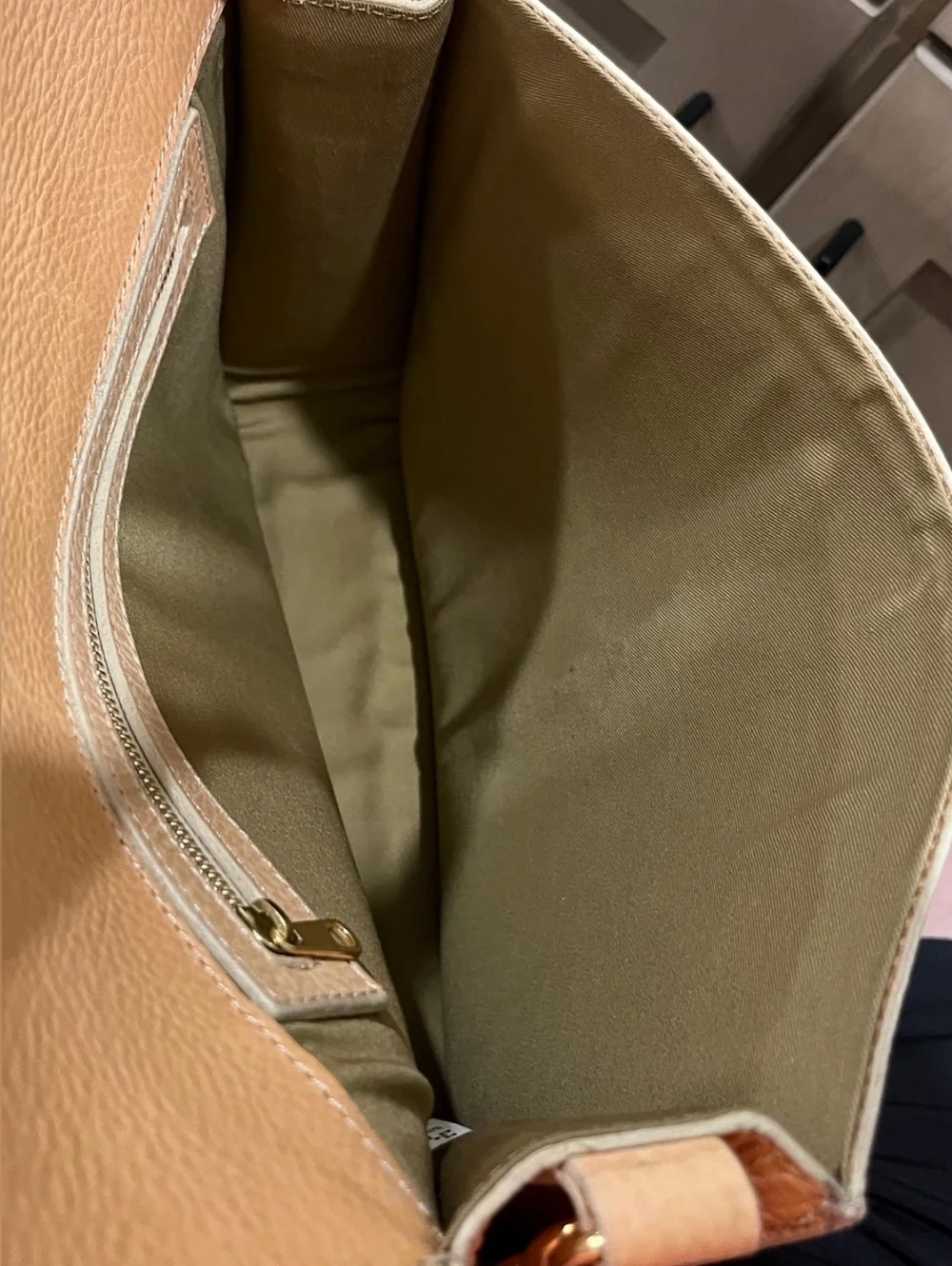 A.P.C. Vachetta Leather Flap Chain Shoulder Bag Tag Attached With Dust Bag Rare